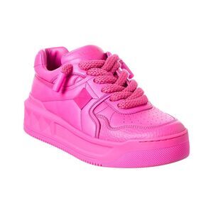 Valentino Roman Stud Leather Sneaker, Pink